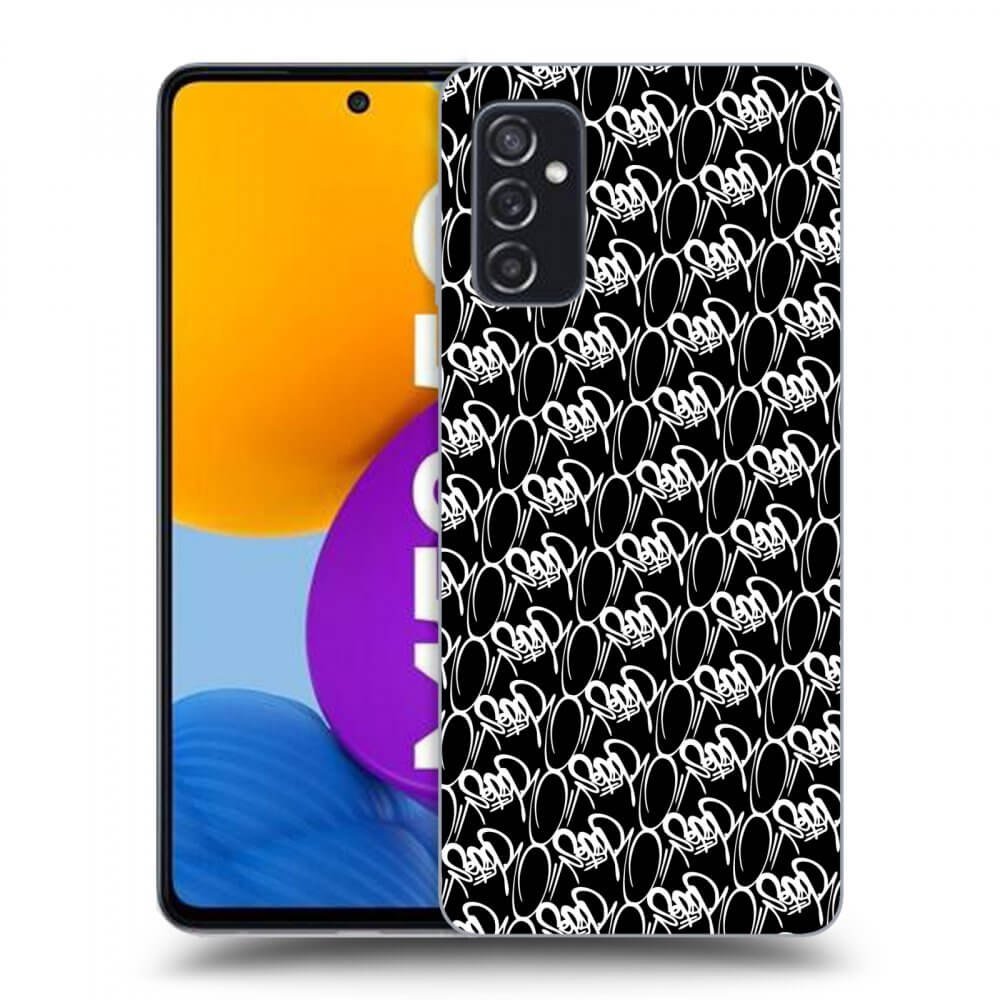 Picasee silikonový černý obal pro Samsung Galaxy M52 5G - Separ - White On Black 2