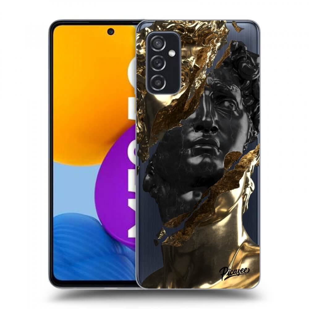 Picasee silikonový průhledný obal pro Samsung Galaxy M52 5G - Gold - Black