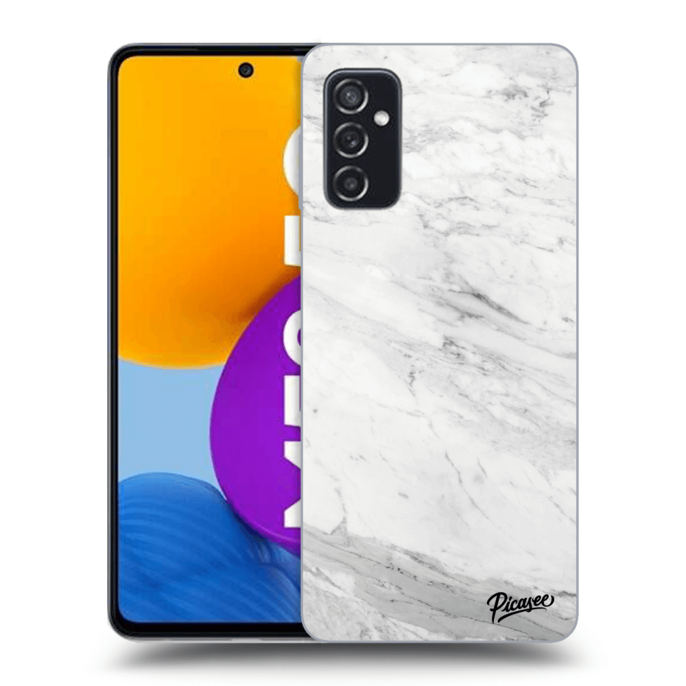 Picasee silikonový průhledný obal pro Samsung Galaxy M52 5G - White marble