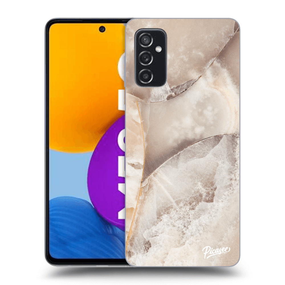 Picasee silikonový černý obal pro Samsung Galaxy M52 5G - Cream marble
