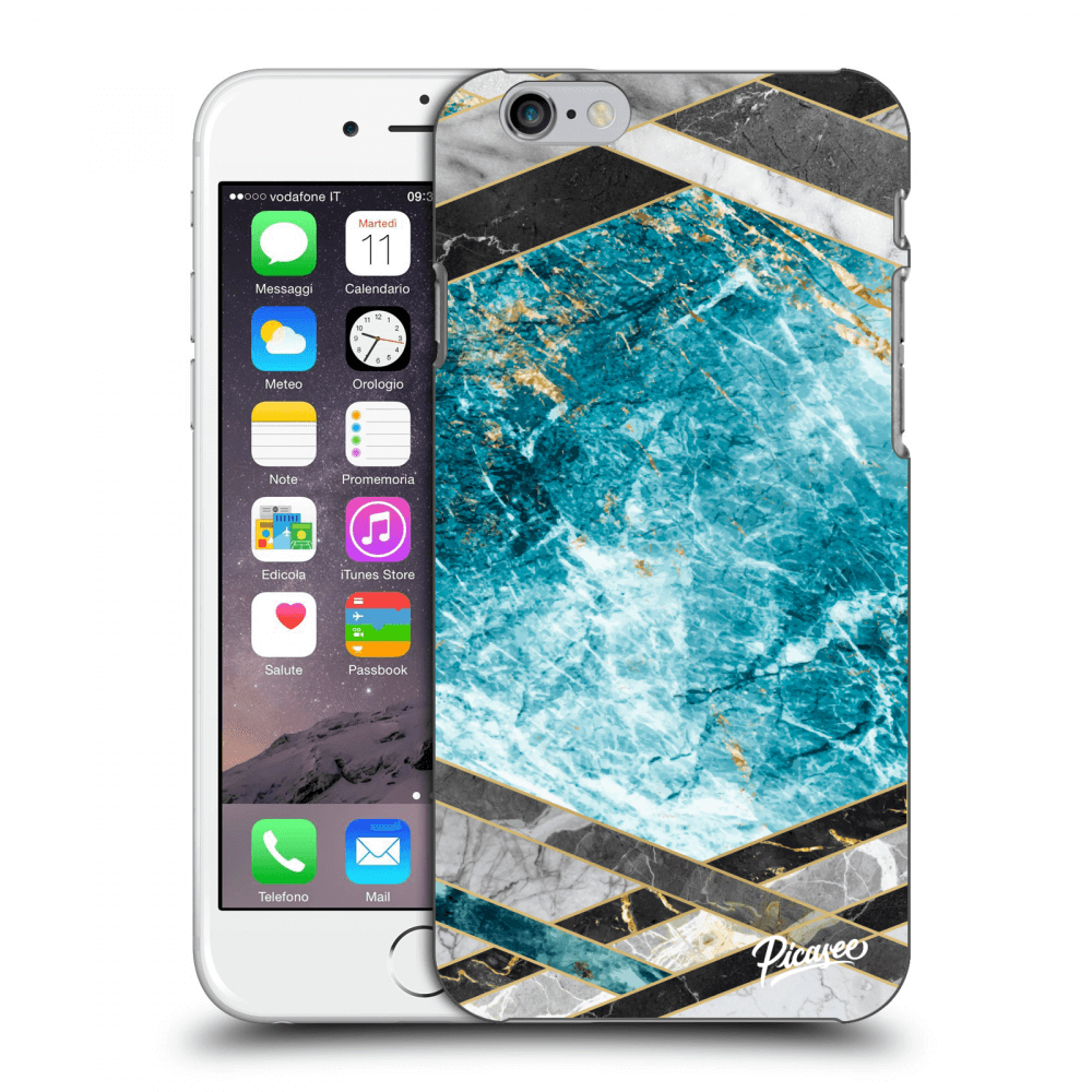 Picasee silikonový průhledný obal pro Apple iPhone 6/6S - Blue geometry