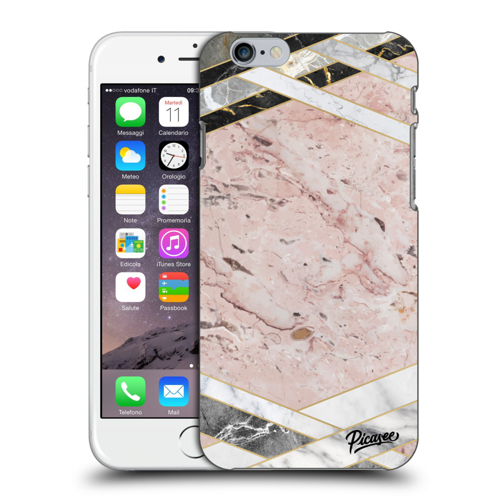 Picasee silikonový průhledný obal pro Apple iPhone 6/6S - Pink geometry