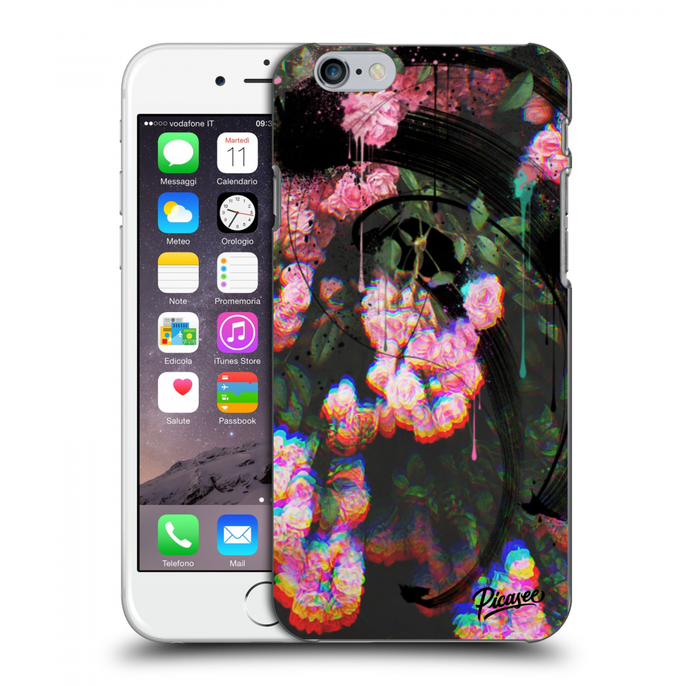 Picasee silikonový průhledný obal pro Apple iPhone 6/6S - Rosebush black