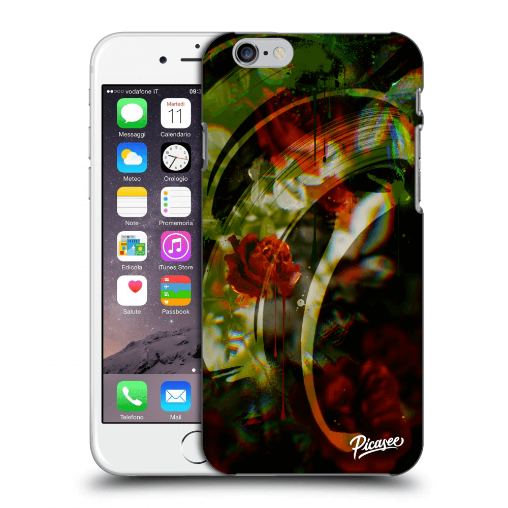 Picasee silikonový černý obal pro Apple iPhone 6/6S - Roses color