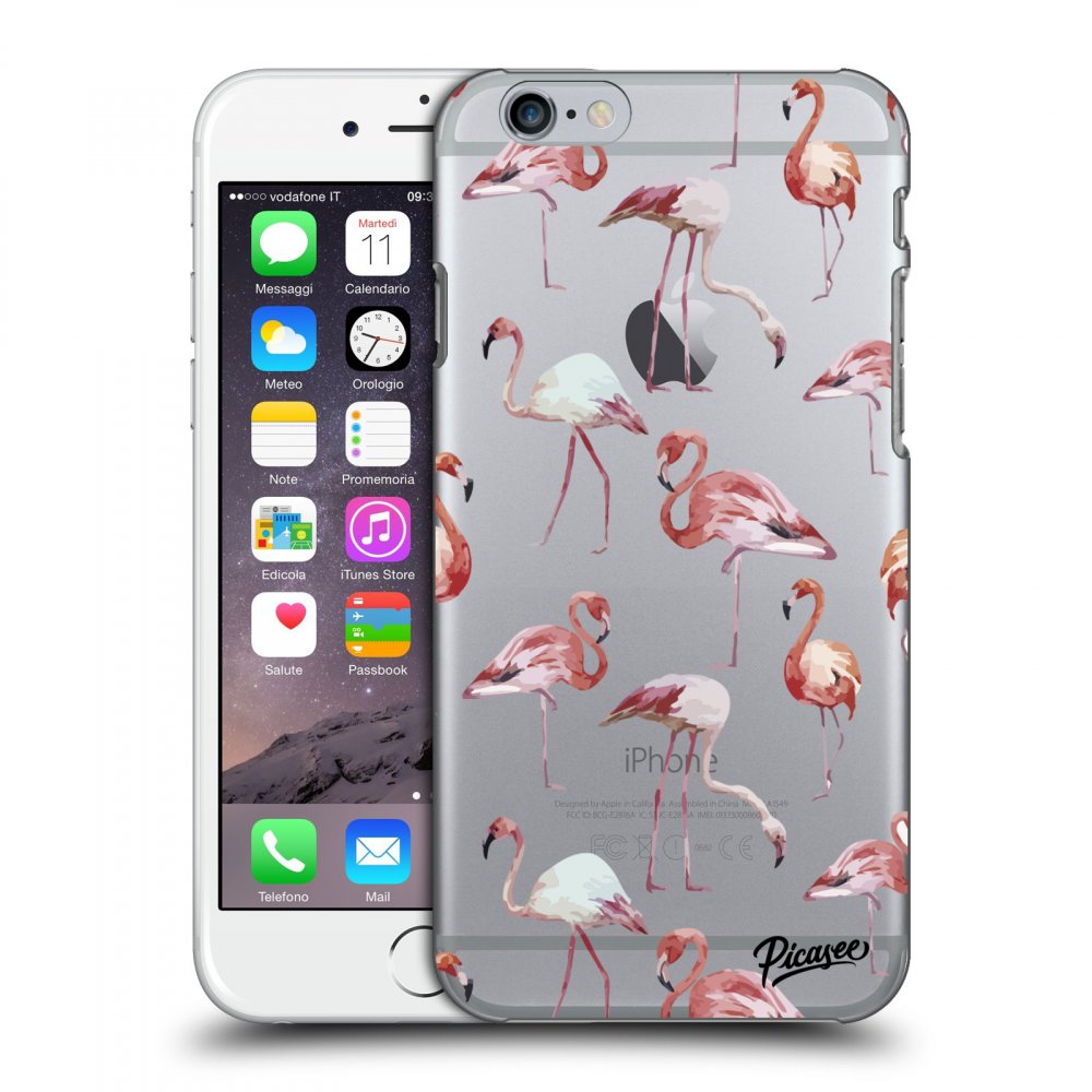 Picasee plastový průhledný obal pro Apple iPhone 6/6S - Flamingos