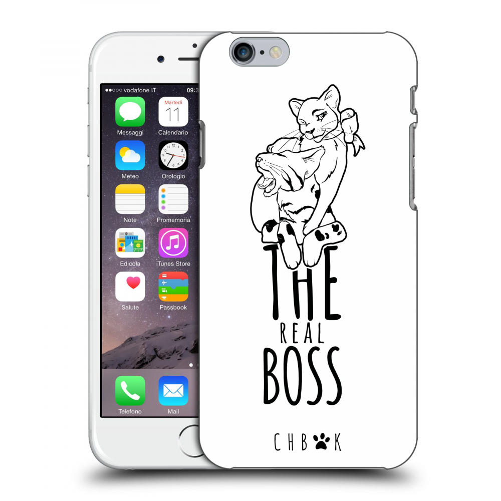 Picasee silikonový průhledný obal pro Apple iPhone 6/6S - CHBMT - The real Boss - white