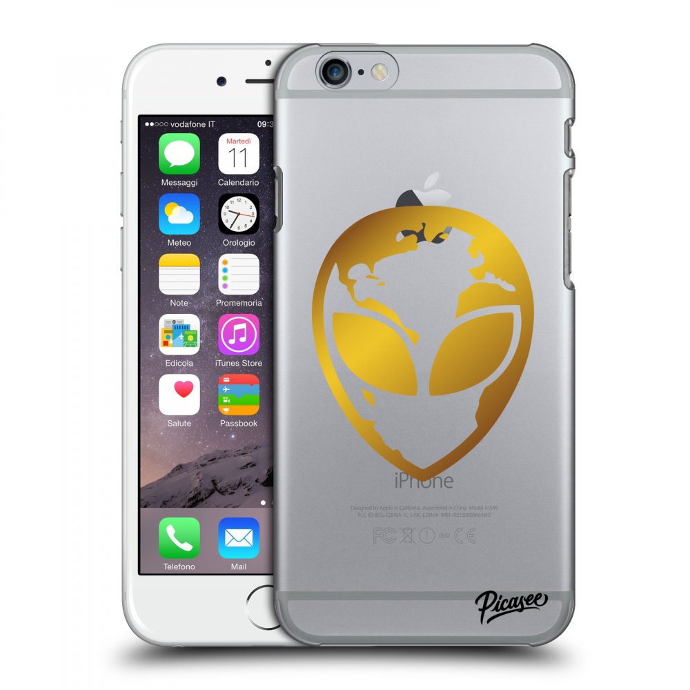 Silikonový Průhledný Obal Pro Apple IPhone 6/6S - EARTH - Gold Alien 3.0