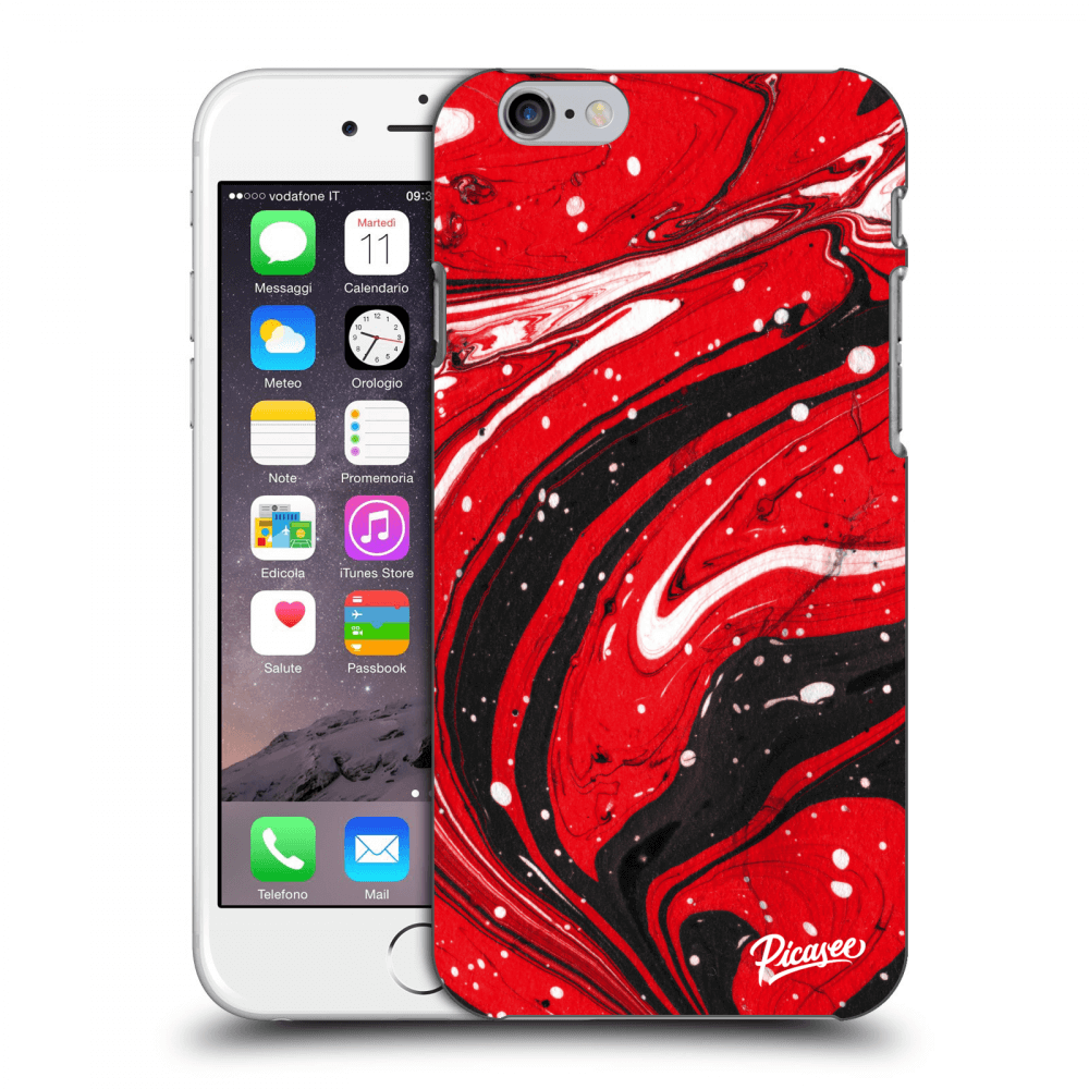 Picasee silikonový černý obal pro Apple iPhone 6/6S - Red black