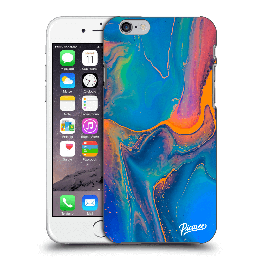 Picasee silikonový černý obal pro Apple iPhone 6/6S - Rainbow