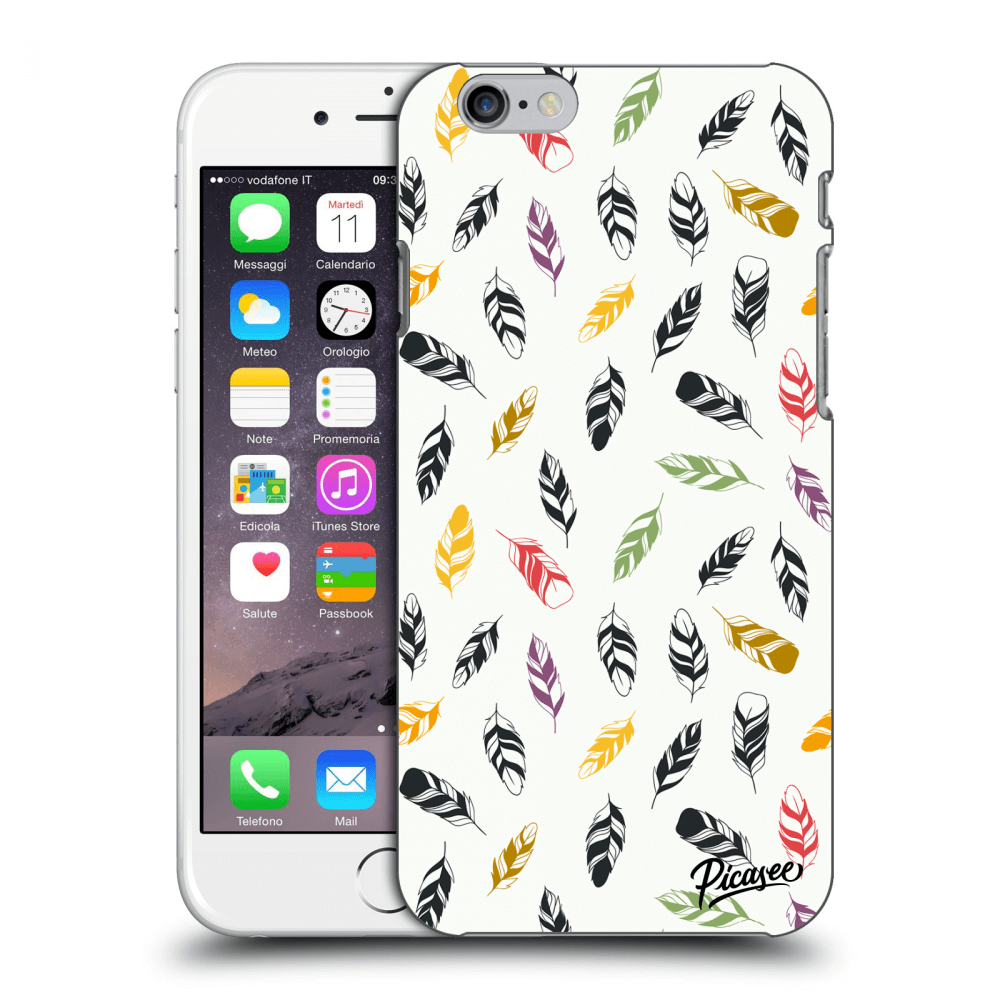Picasee silikonový průhledný obal pro Apple iPhone 6/6S - Feather