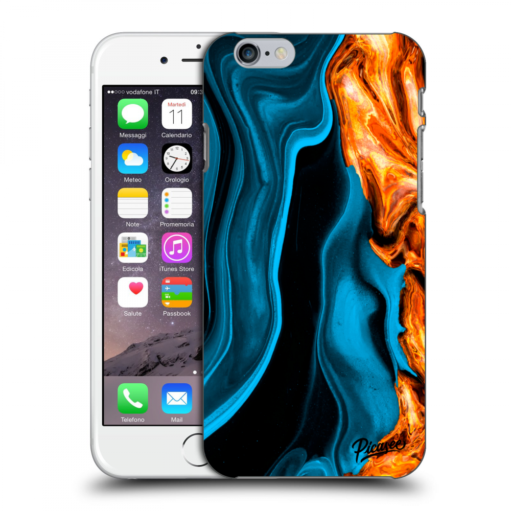 Picasee silikonový průhledný obal pro Apple iPhone 6/6S - Gold blue
