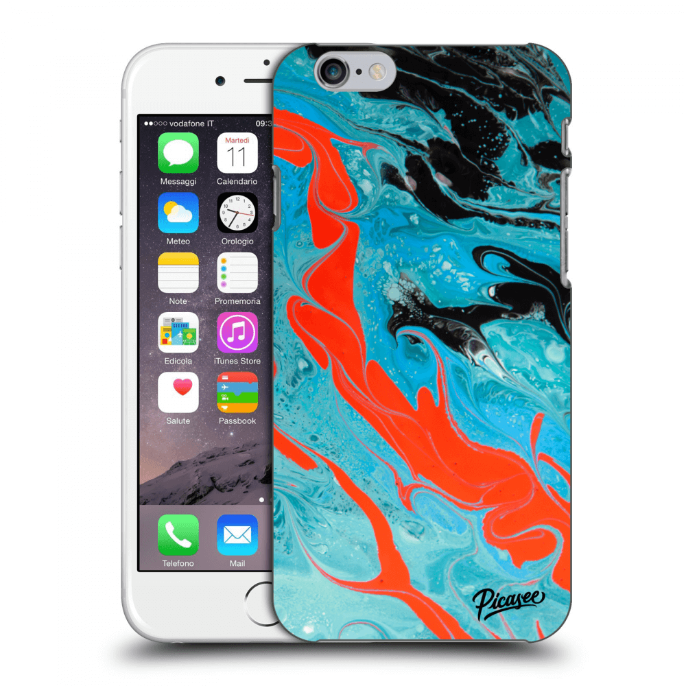 Picasee silikonový průhledný obal pro Apple iPhone 6/6S - Blue Magma