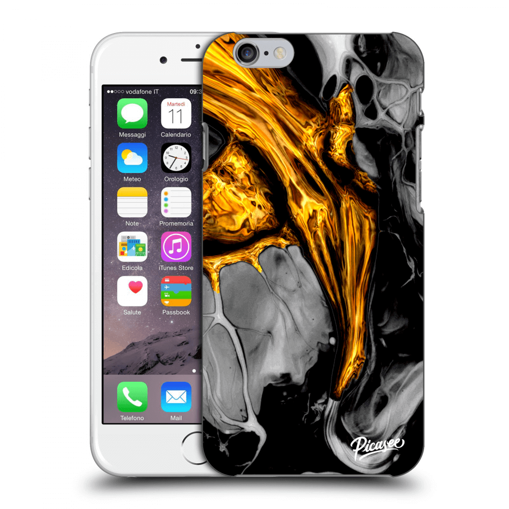 Silikonový Průhledný Obal Pro Apple IPhone 6/6S - Black Gold