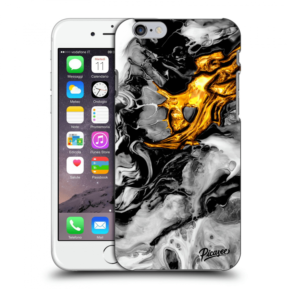 Picasee silikonový průhledný obal pro Apple iPhone 6/6S - Black Gold 2