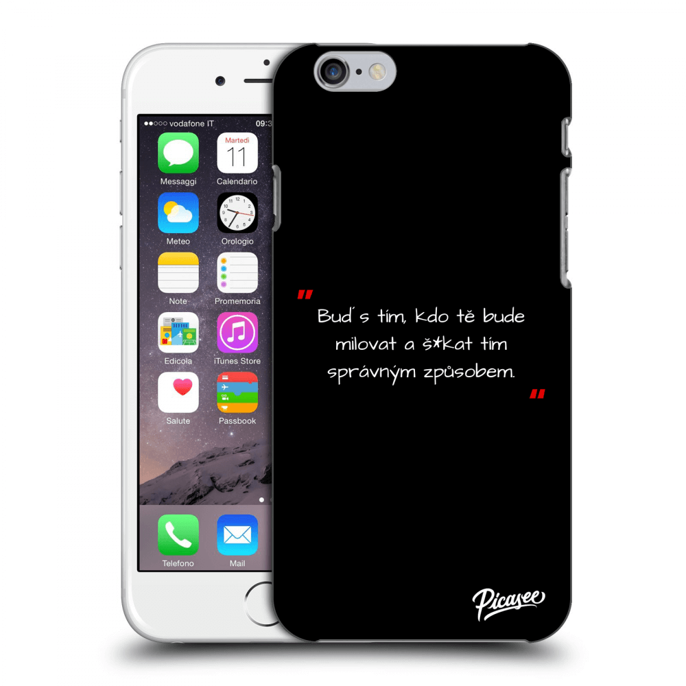 Picasee silikonový černý obal pro Apple iPhone 6/6S - Správná láska Bílá