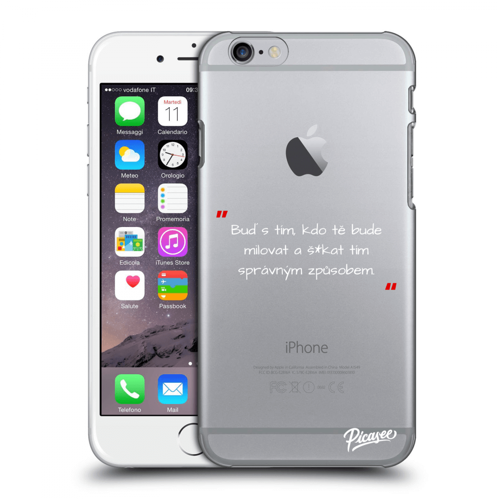 Picasee silikonový průhledný obal pro Apple iPhone 6/6S - Správná láska Bílá