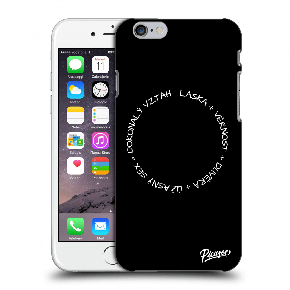 Picasee silikonový černý obal pro Apple iPhone 6/6S - Dokonalý vztah Bílá