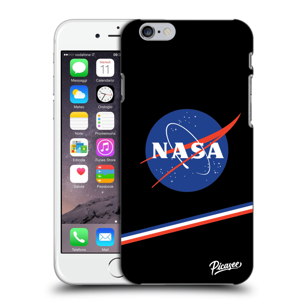 Picasee silikonový černý obal pro Apple iPhone 6/6S - NASA Original