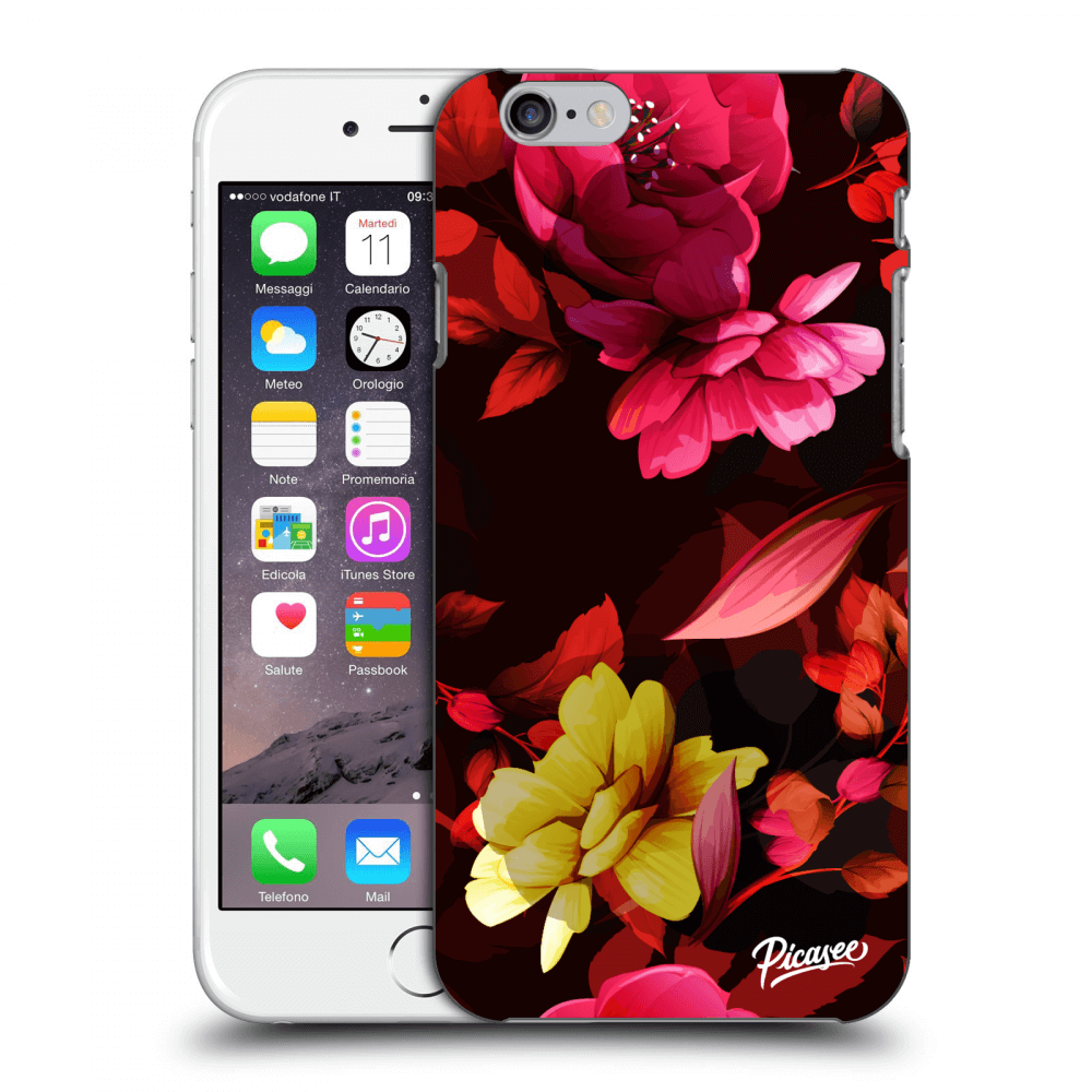 Picasee silikonový černý obal pro Apple iPhone 6/6S - Dark Peonny