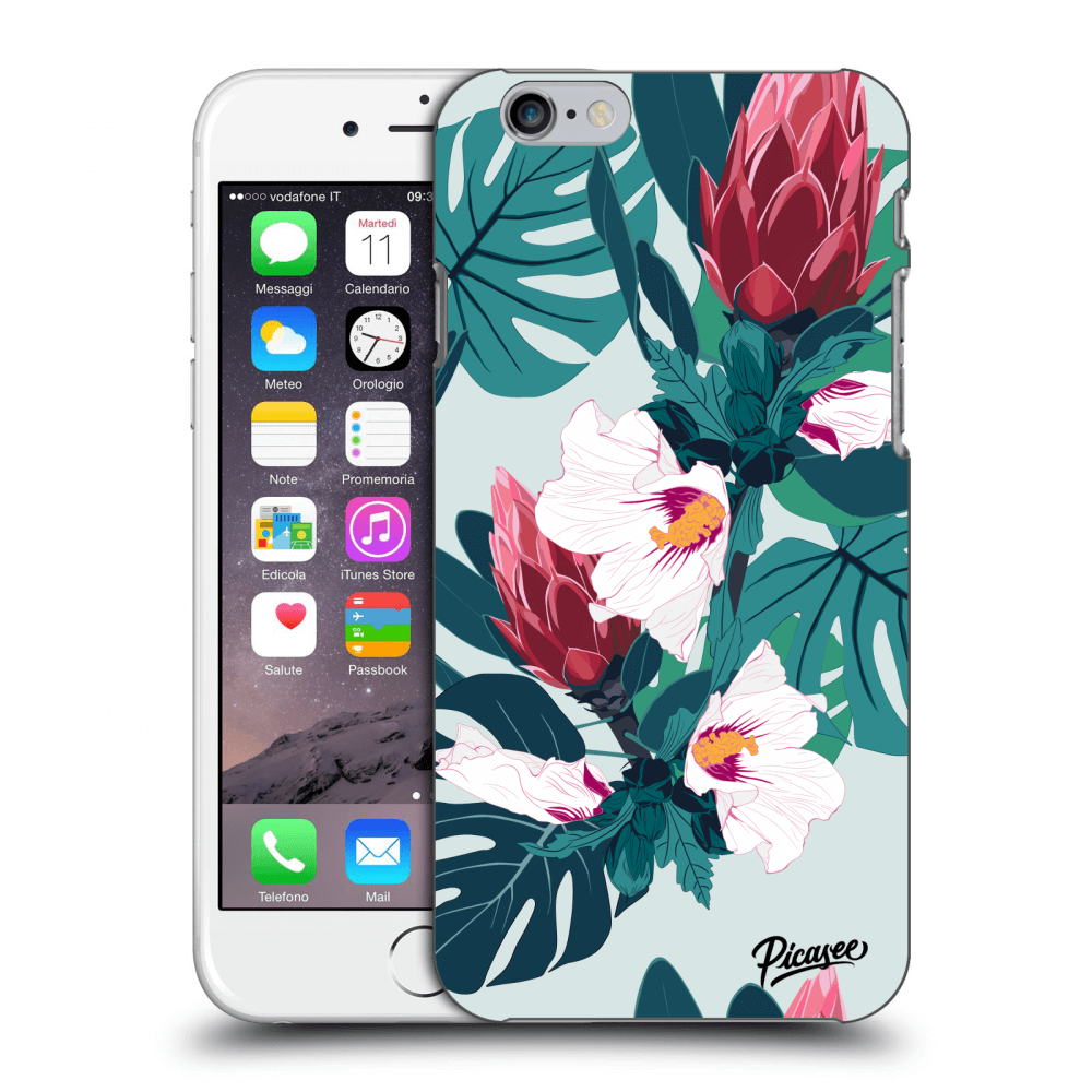 Picasee silikonový černý obal pro Apple iPhone 6/6S - Rhododendron