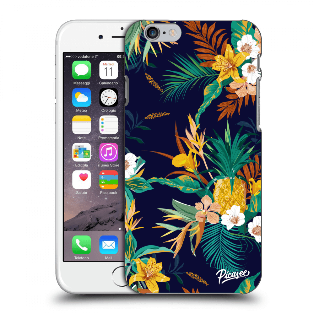 Picasee silikonový černý obal pro Apple iPhone 6/6S - Pineapple Color