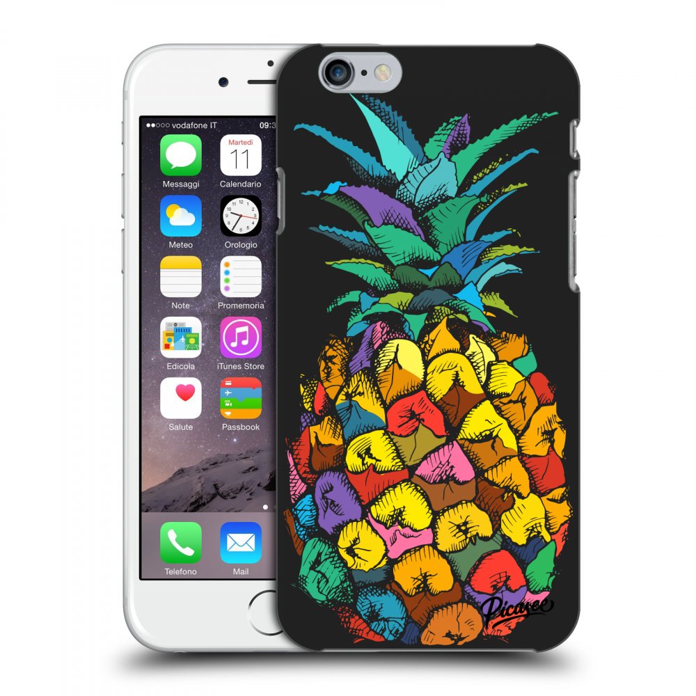 Picasee silikonový černý obal pro Apple iPhone 6/6S - Pineapple