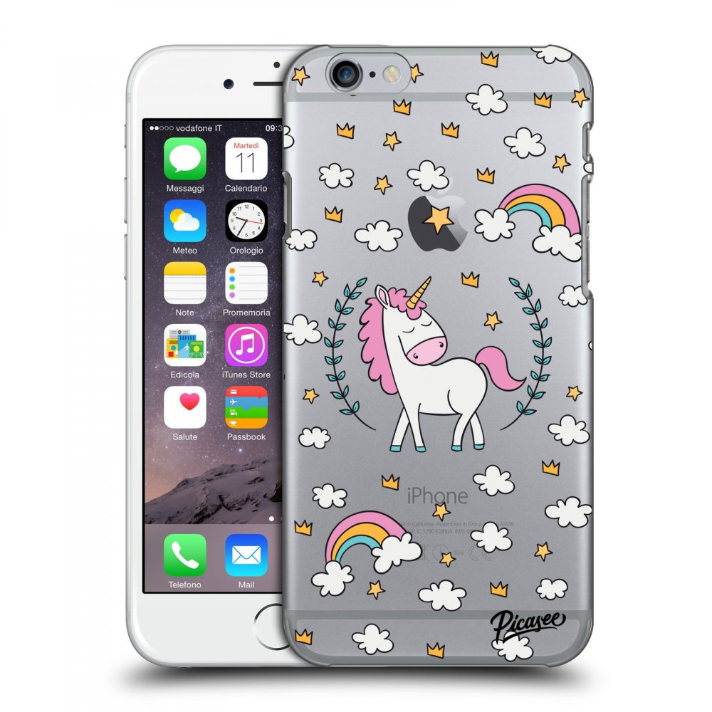 Picasee plastový průhledný obal pro Apple iPhone 6/6S - Unicorn star heaven