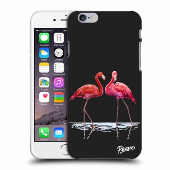 Picasee silikonový černý obal pro Apple iPhone 6/6S - Flamingos couple