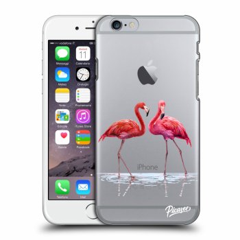 Picasee silikonový průhledný obal pro Apple iPhone 6/6S - Flamingos couple