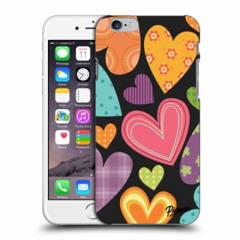 Picasee silikonový černý obal pro Apple iPhone 6/6S - Colored heart