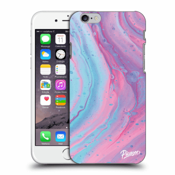 Picasee silikonový průhledný obal pro Apple iPhone 6/6S - Pink liquid