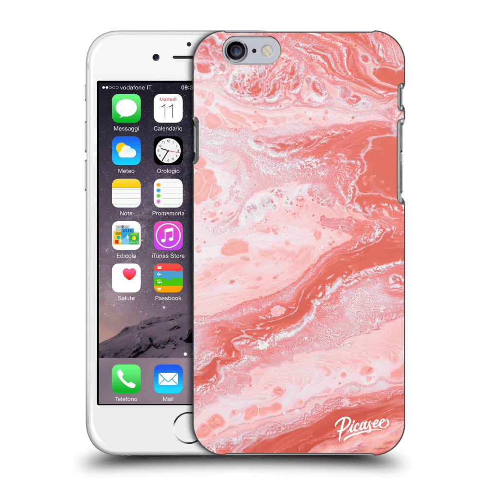 Picasee silikonový průhledný obal pro Apple iPhone 6/6S - Red liquid