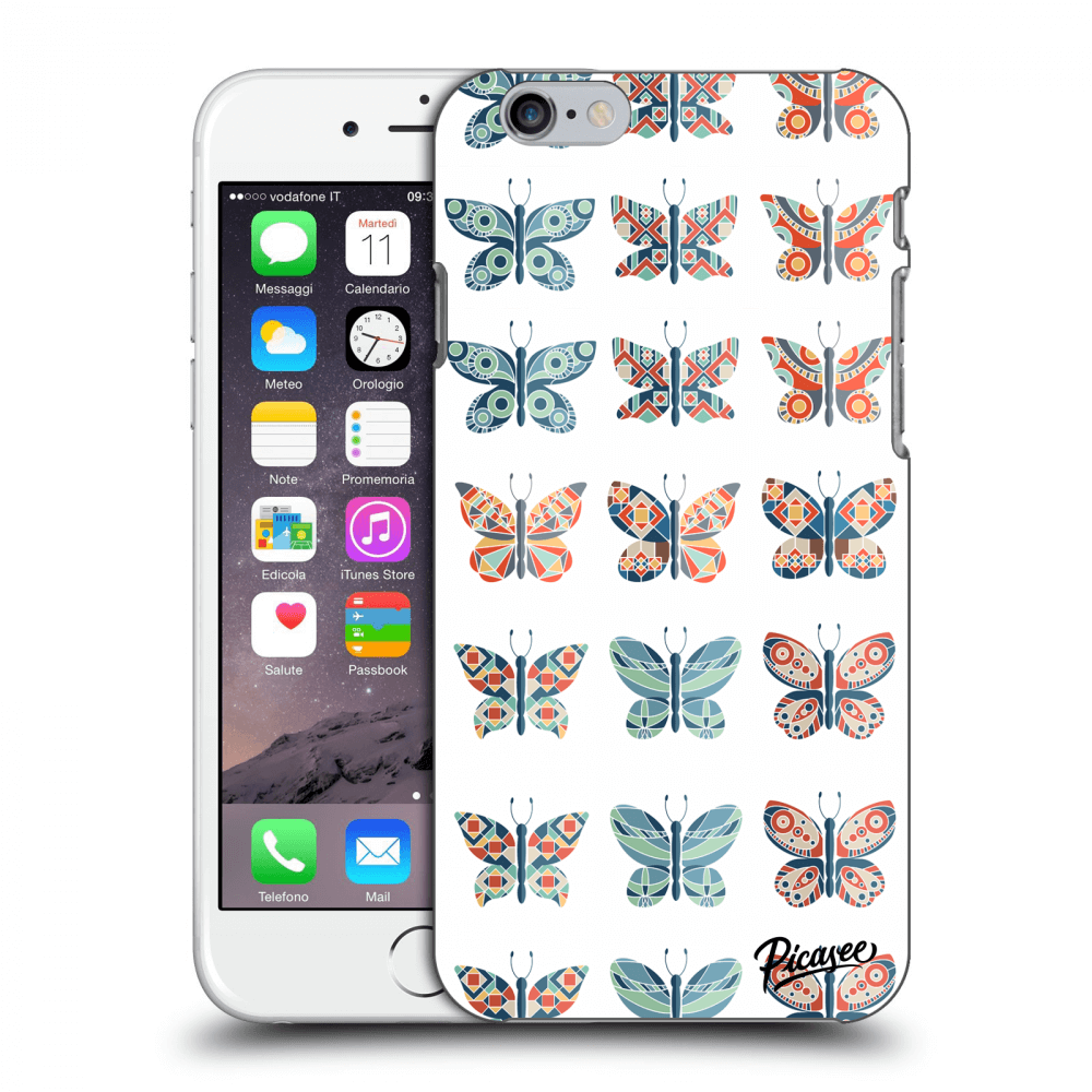 Picasee silikonový černý obal pro Apple iPhone 6/6S - Butterflies