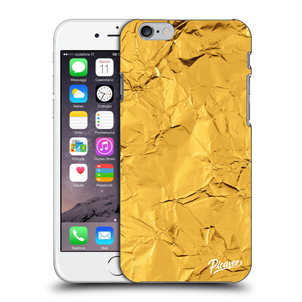 Picasee silikonový černý obal pro Apple iPhone 6/6S - Gold