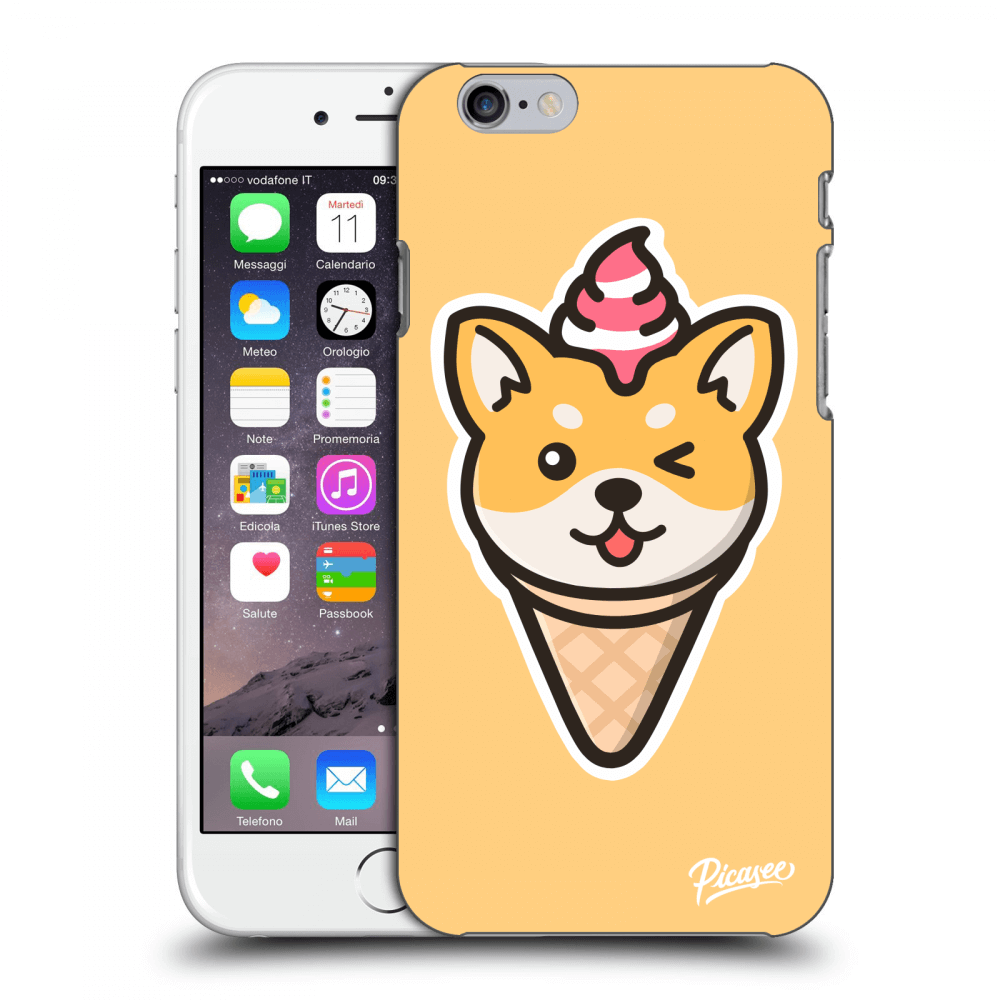 Picasee silikonový černý obal pro Apple iPhone 6/6S - Ice Cream Shiba