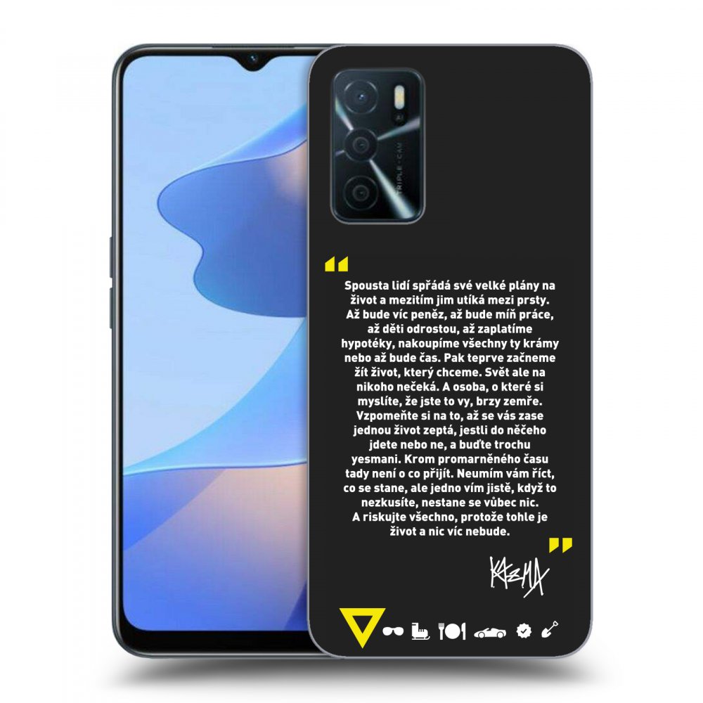 Picasee silikonový černý obal pro OPPO A16s - Kazma - BUĎTE TROCHU YESMANI