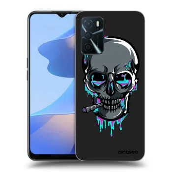 Picasee silikonový černý obal pro OPPO A16s - EARTH - Lebka 3.0