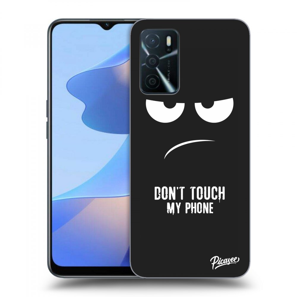 Picasee silikonový černý obal pro OPPO A16s - Don't Touch My Phone