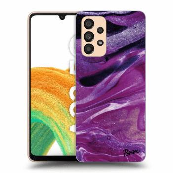 Picasee silikonový průhledný obal pro Samsung Galaxy A33 5G A336 - Purple glitter