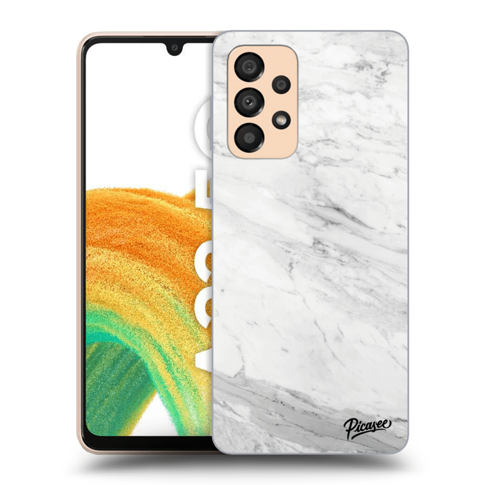 Picasee silikonový průhledný obal pro Samsung Galaxy A33 5G A336 - White marble