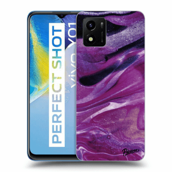 Picasee silikonový průhledný obal pro Vivo Y01 - Purple glitter