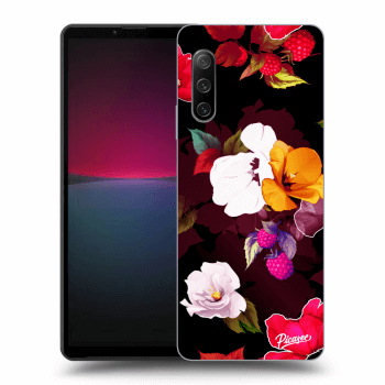 Picasee silikonový černý obal pro Sony Xperia 10 IV 5G - Flowers and Berries