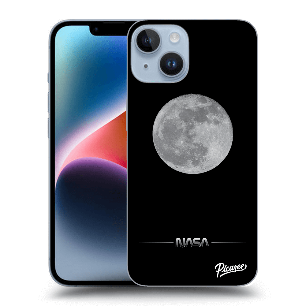 Picasee silikonový černý obal pro Apple iPhone 14 - Moon Minimal
