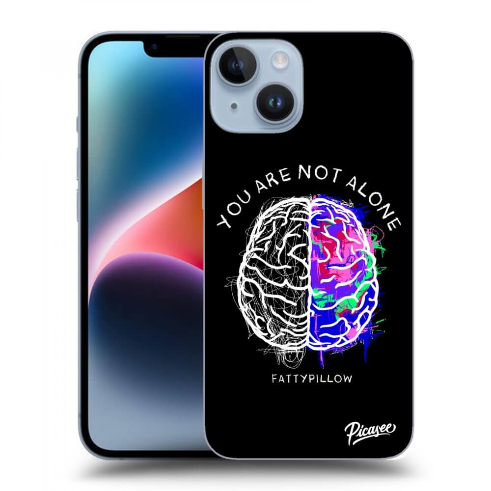 Picasee silikonový průhledný obal pro Apple iPhone 14 - Brain - White