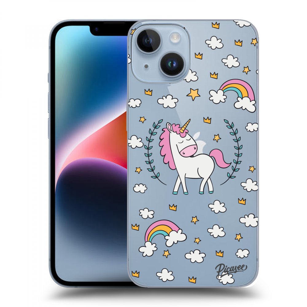 Picasee silikonový průhledný obal pro Apple iPhone 14 - Unicorn star heaven