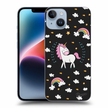 Picasee silikonový černý obal pro Apple iPhone 14 - Unicorn star heaven