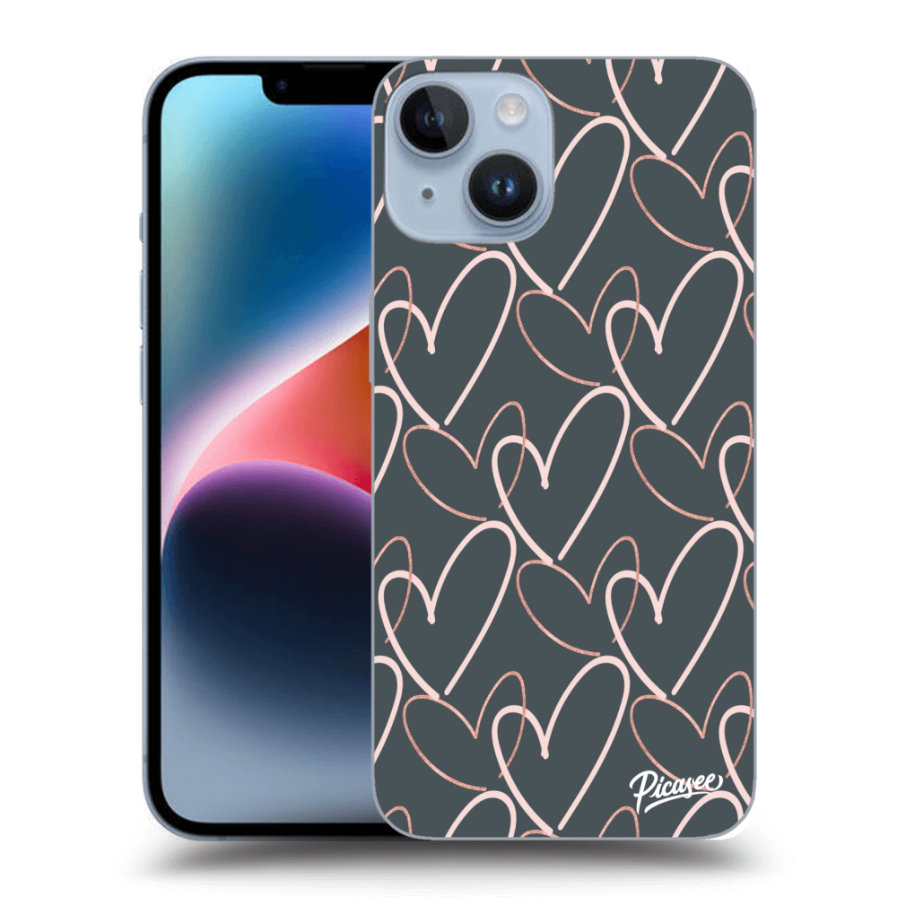 Picasee silikonový průhledný obal pro Apple iPhone 14 - Lots of love