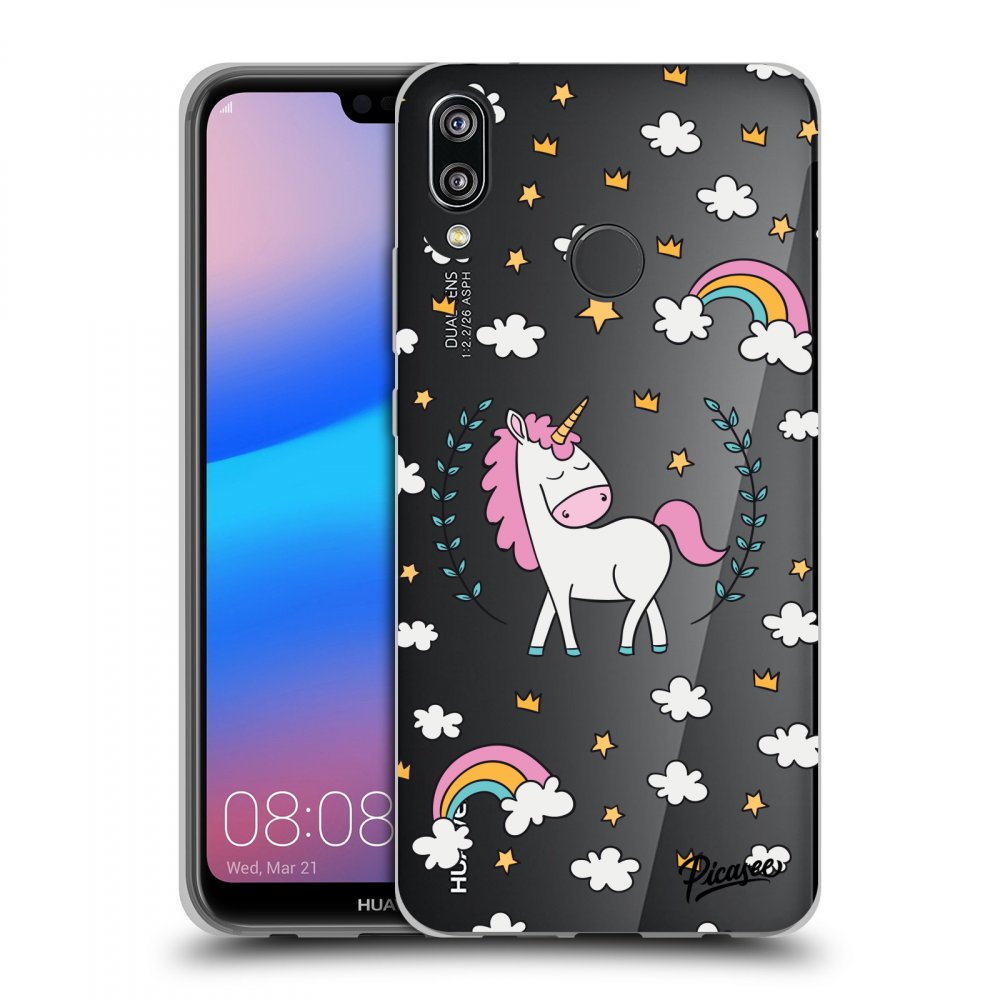 Picasee silikonový průhledný obal pro Huawei P20 Lite - Unicorn star heaven