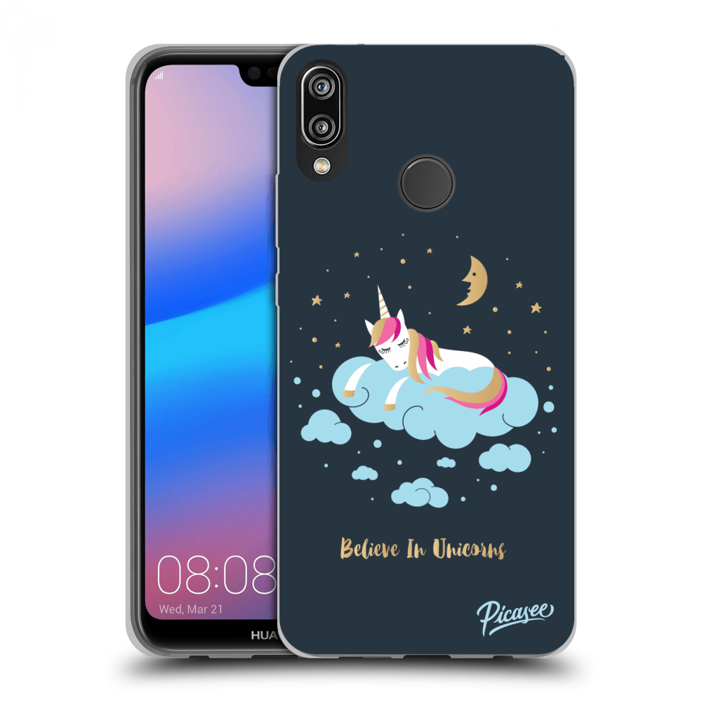 Picasee silikonový černý obal pro Huawei P20 Lite - Believe In Unicorns