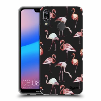 Picasee silikonový černý obal pro Huawei P20 Lite - Flamingos